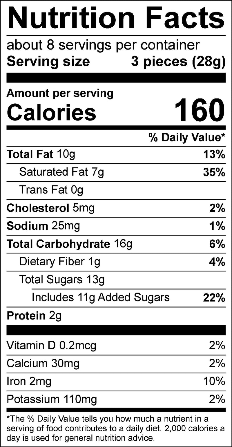 Nutrition label for Magical Makers