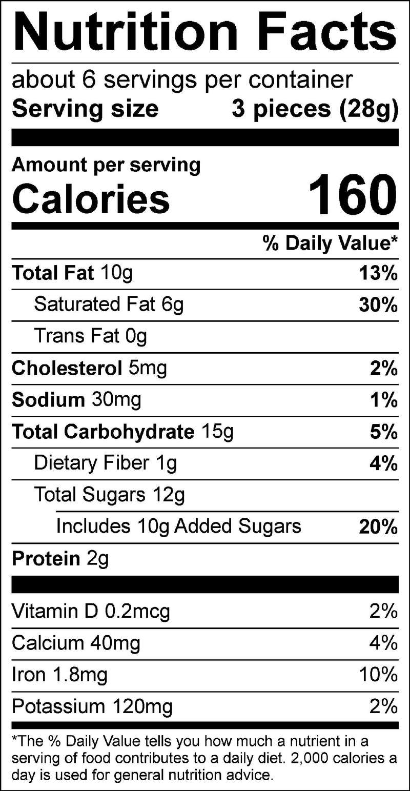 Nutrition label for Sun's Light
