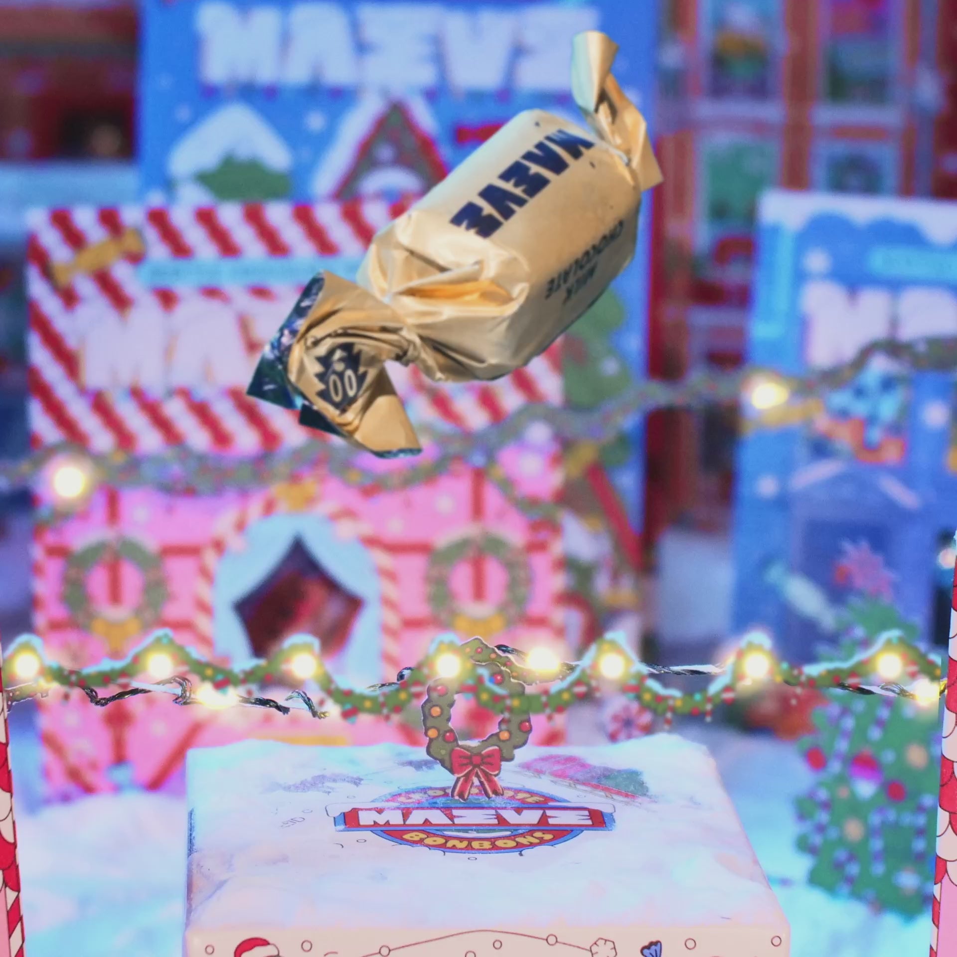 maeve chocolate bon bons with christmas decor