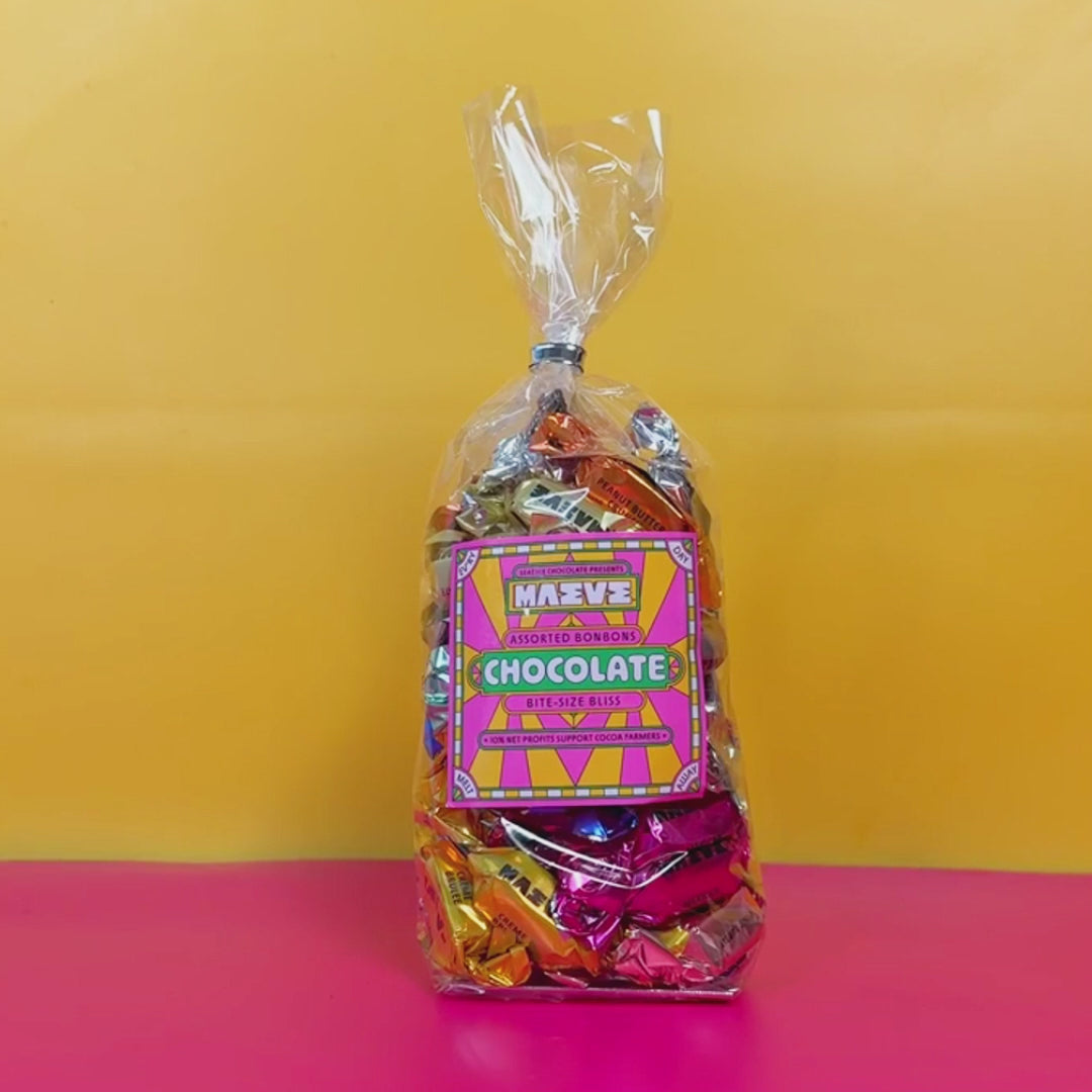 video of Maeve 1lb chocolate bonbons gift bag